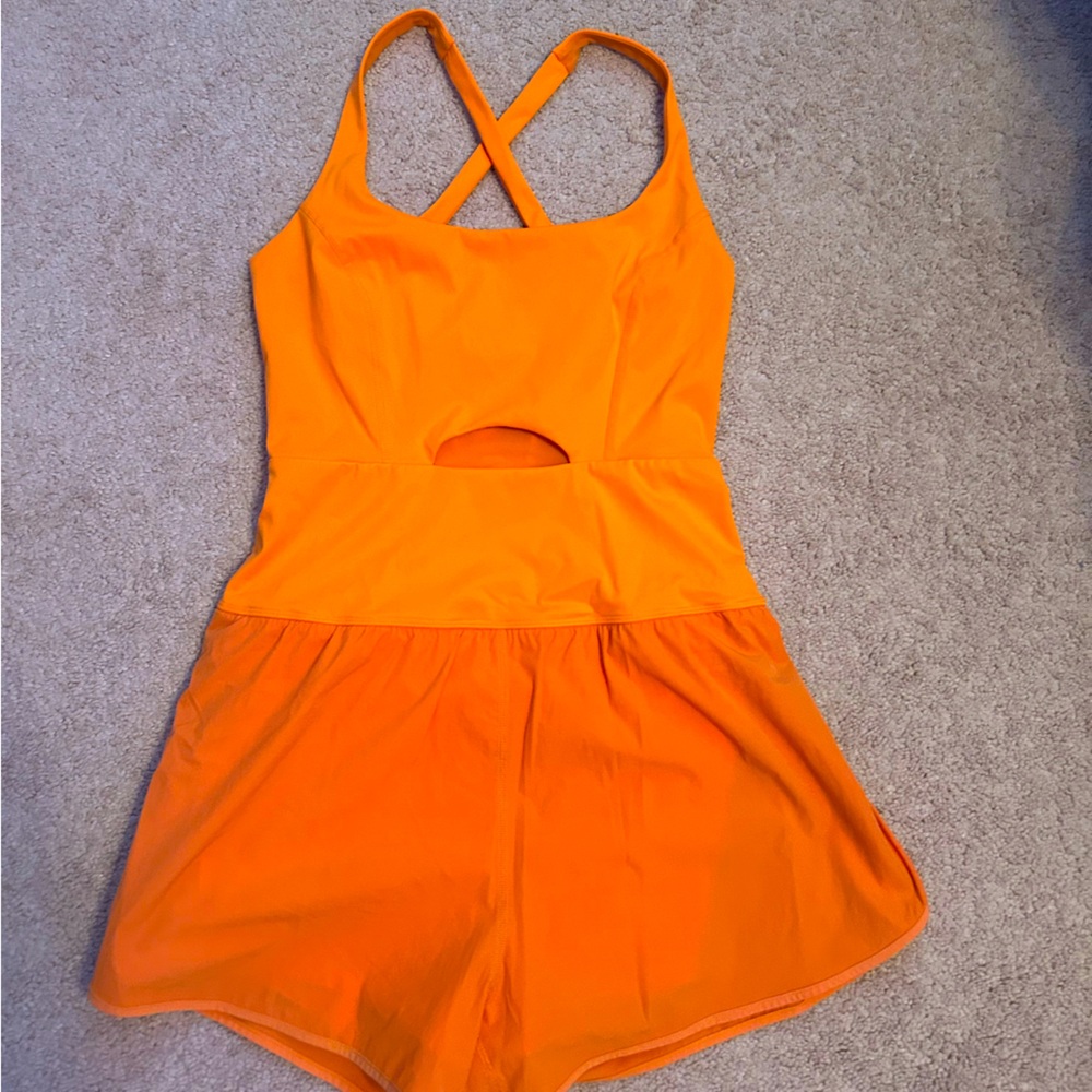 Amazon Orange Sporty One-Piece Swimsuit